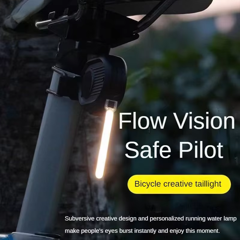 Feux arrière LED de sécurité pour vélo, feux de conduite de nuit, feux de freinage à l'iode, eau courante, nouveau, créatif