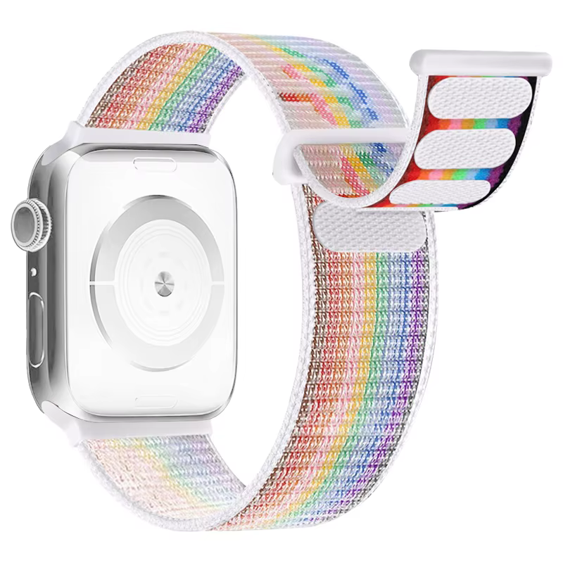 2 paquets de bracelets de montre en Nylon Sport arc-en-ciel compatibles avec Apple Watch 38mm 40mm 41mm 42mm 44mm 45mm 46mm 49mm pour le jour de la fierté