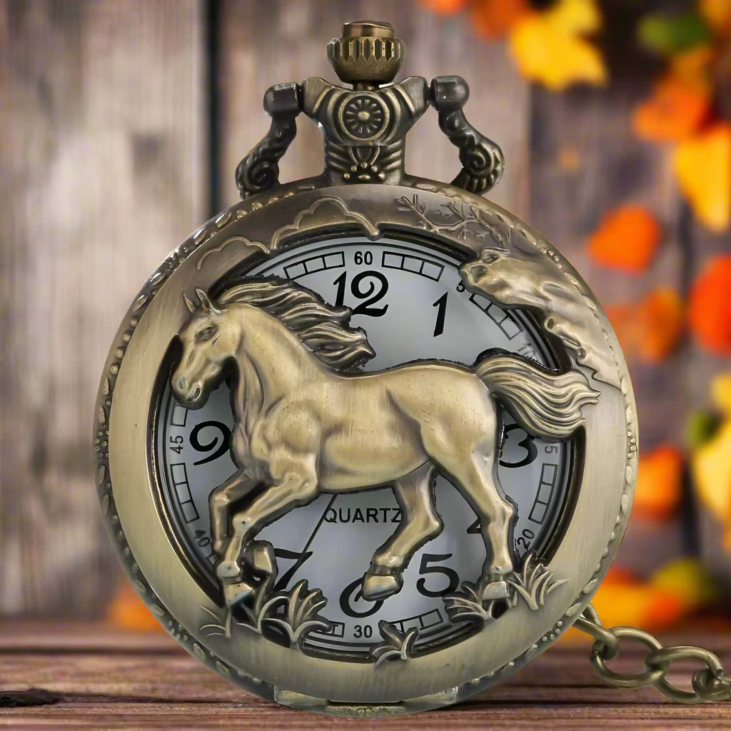 Montre de poche cheval mignonne
