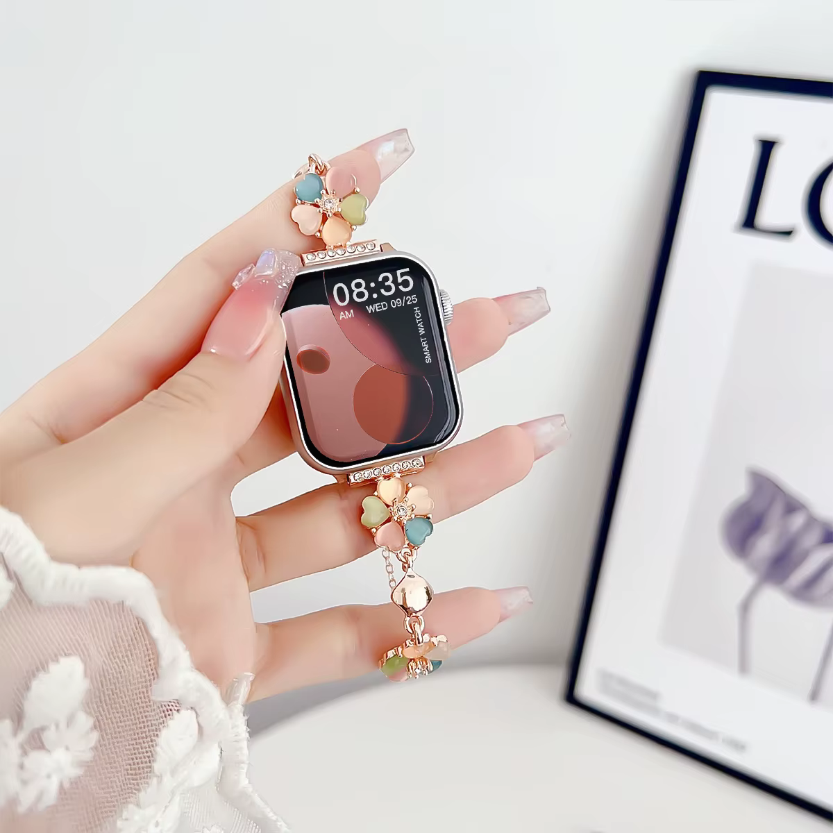Bracelet fleuri pour Apple Watch