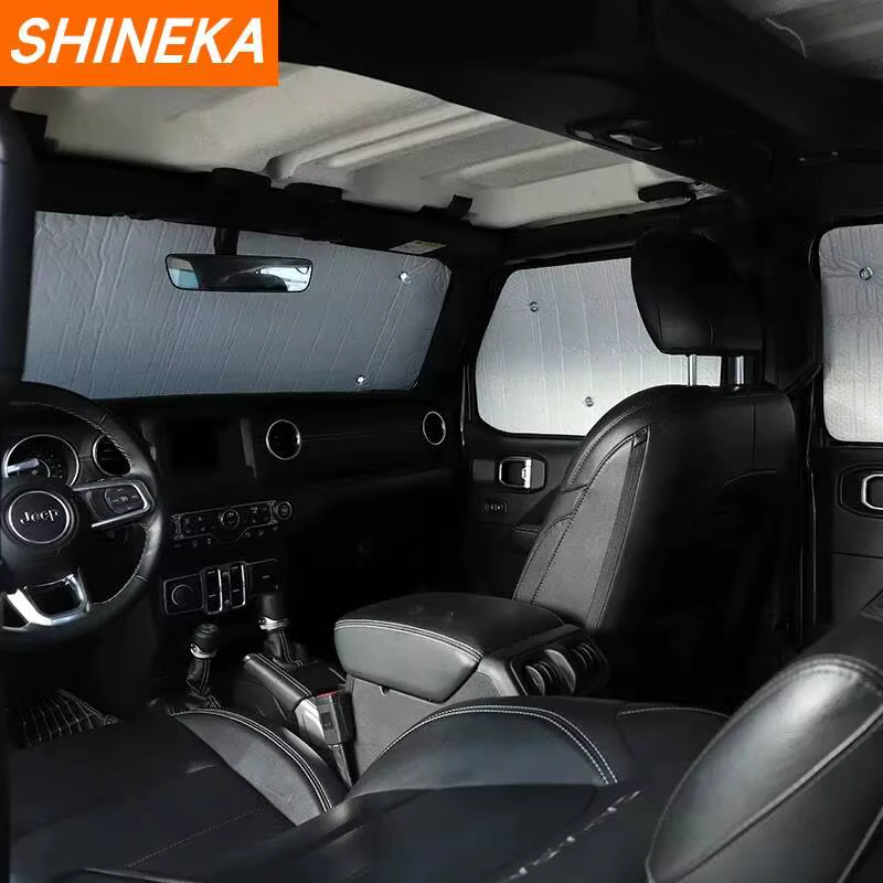 SHINEKA – pare-brise de fenêtre de voiture, couverture de pare-soleil pour Jeep Wrangler JL 2018 2019 2020 2021 2022 2023 2024, accessoires