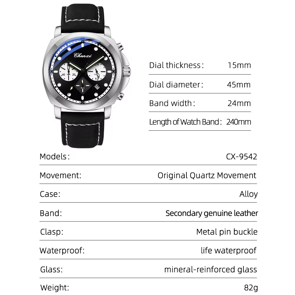 Montre sportive lumineuse tendance pour homme CHENXI