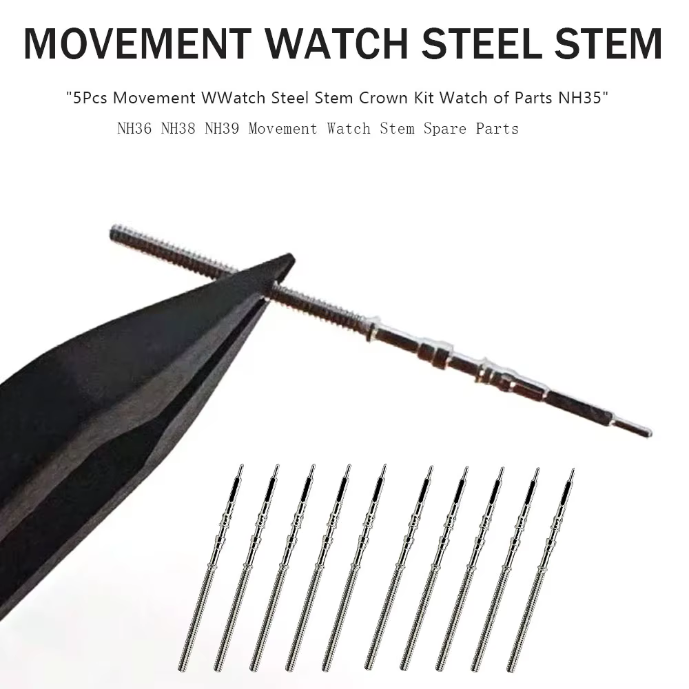 Kit de couronne de tige en acier pour montre