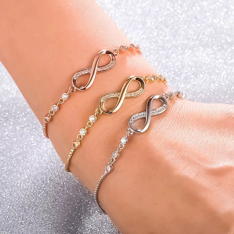 Nouveaux jolis bracelets en argent sterling 925 avec cristaux pour femmes, bijoux de mode, accessoires de fête et de mariage, cadeaux pour la Saint-Valentin