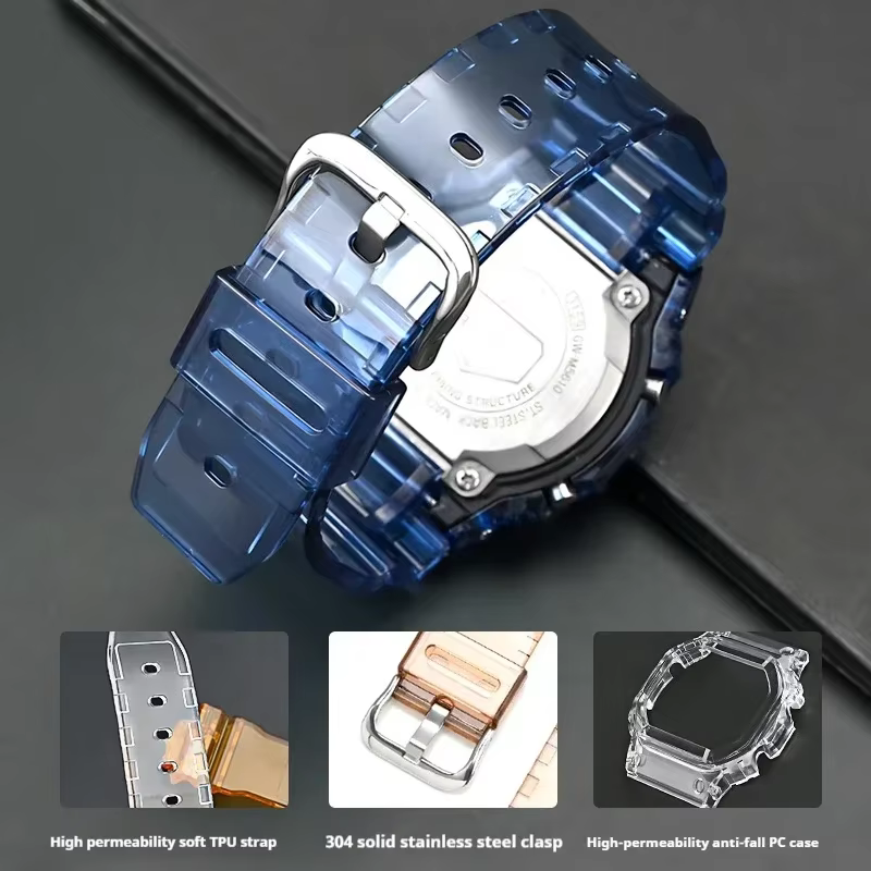 Lunette de bracelet de montre transparente pour Casio G-SHOCK DW5600 GW-M5610 GLS-5600