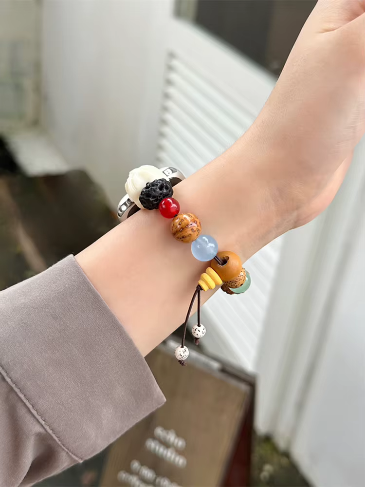 Bracelet extensible en perles de bois 3D pour Apple Watch