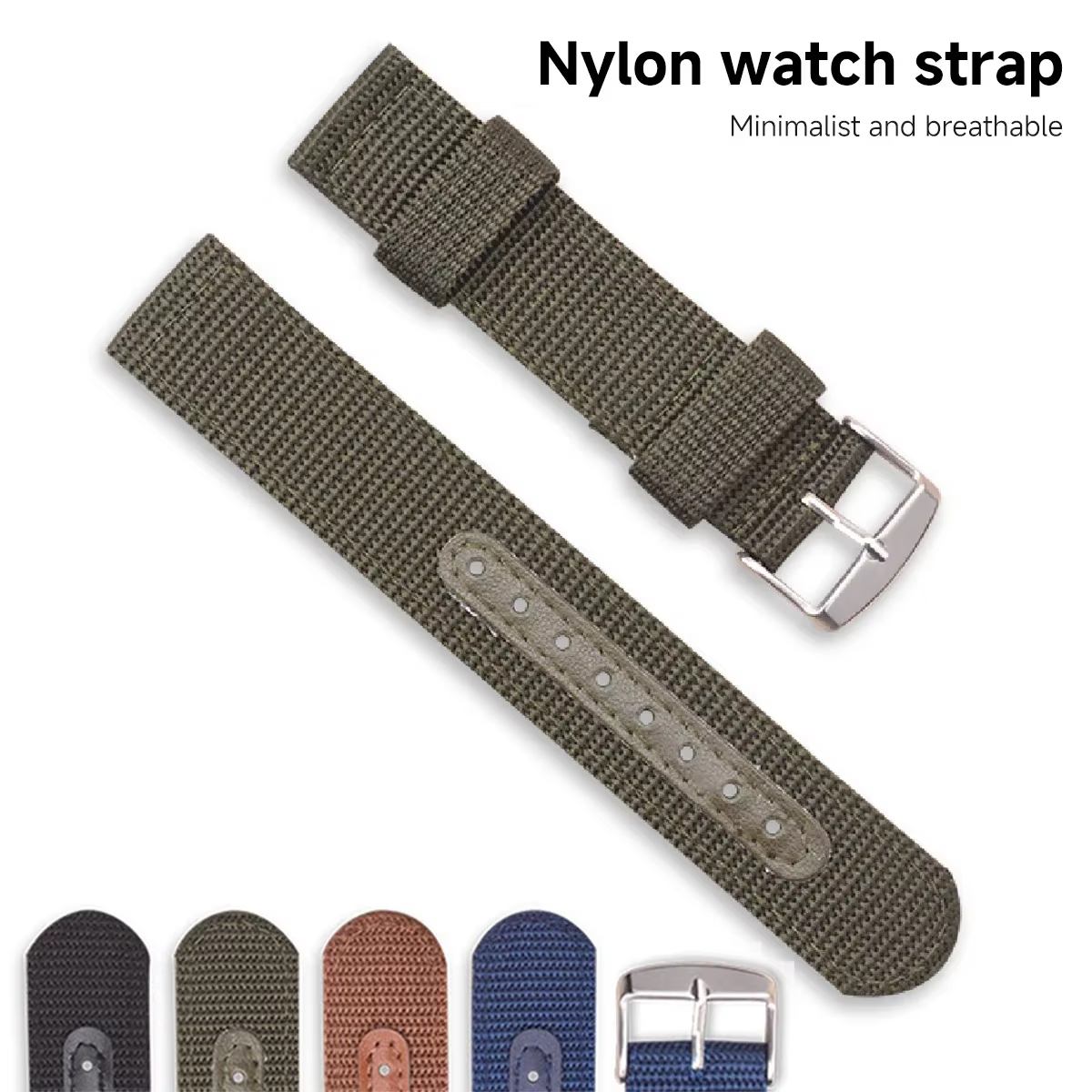 18mm 20mm 22mm 24mm Bracelet de montre en toile de Nylon tissé ceinture souple