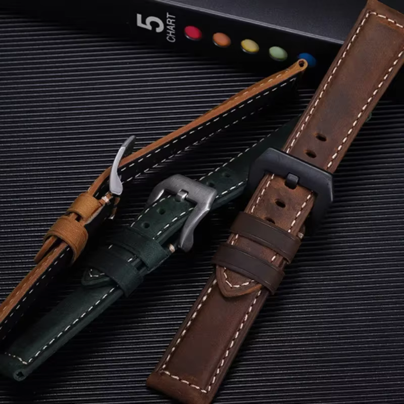 Bracelet de montre en cuir véritable pour Panerai