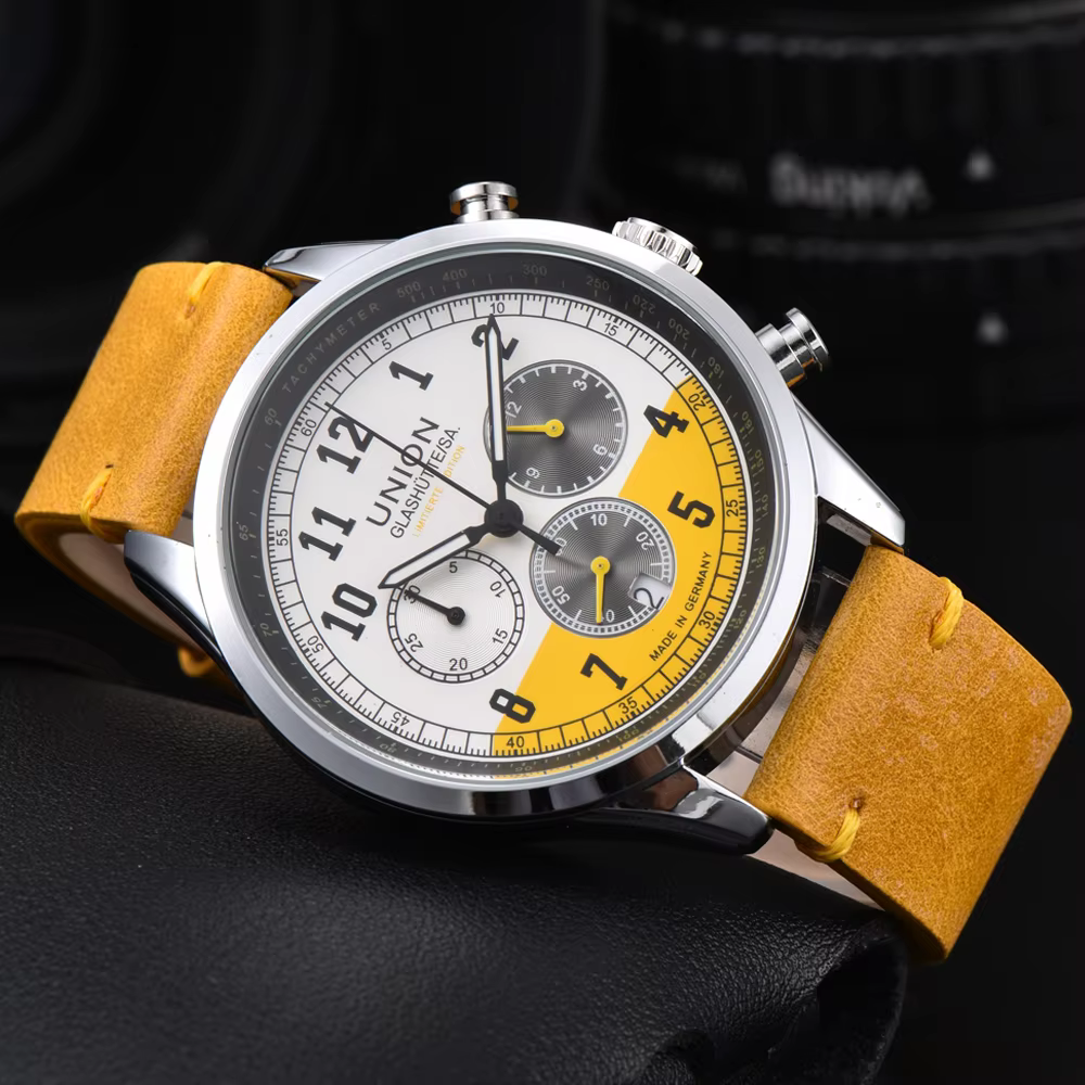 Montres de luxe tendance en promotion pour hommes – Montre-bracelet multifonction chronographe de marque supérieure