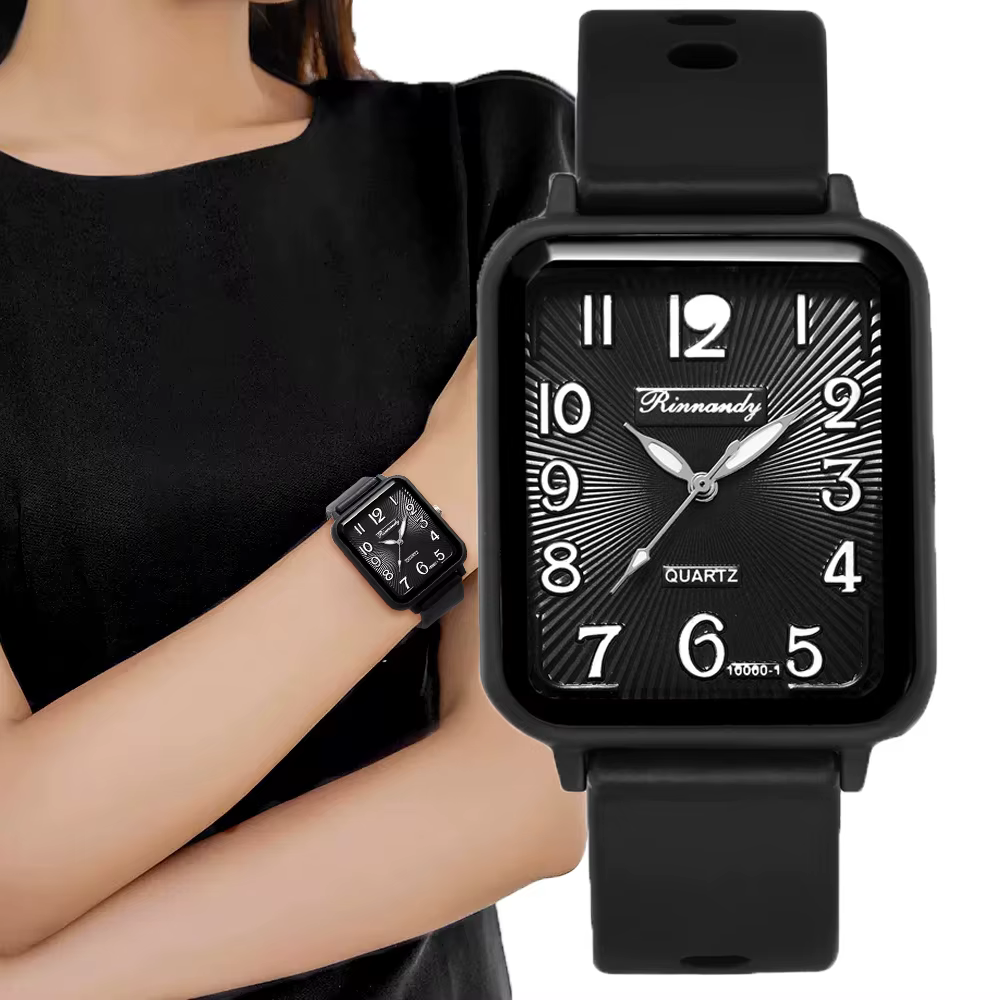 Montres de marque mode pour dames décontractées rectangulaires numériques simples