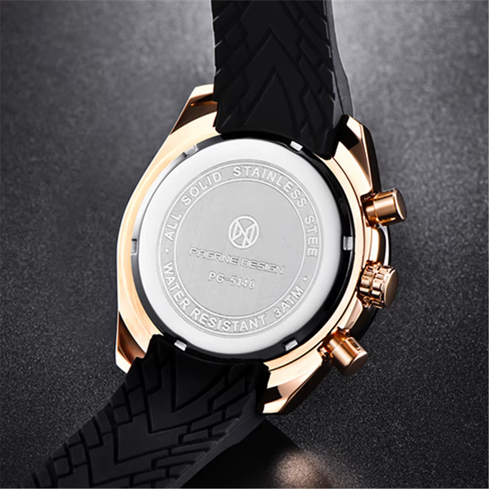 PAGRNE DESIGN Nouvelle montre à quartz pour homme de 45 mm