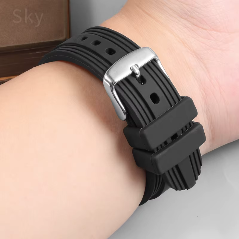 Bracelet de montre en silicone pour hommes et femmes