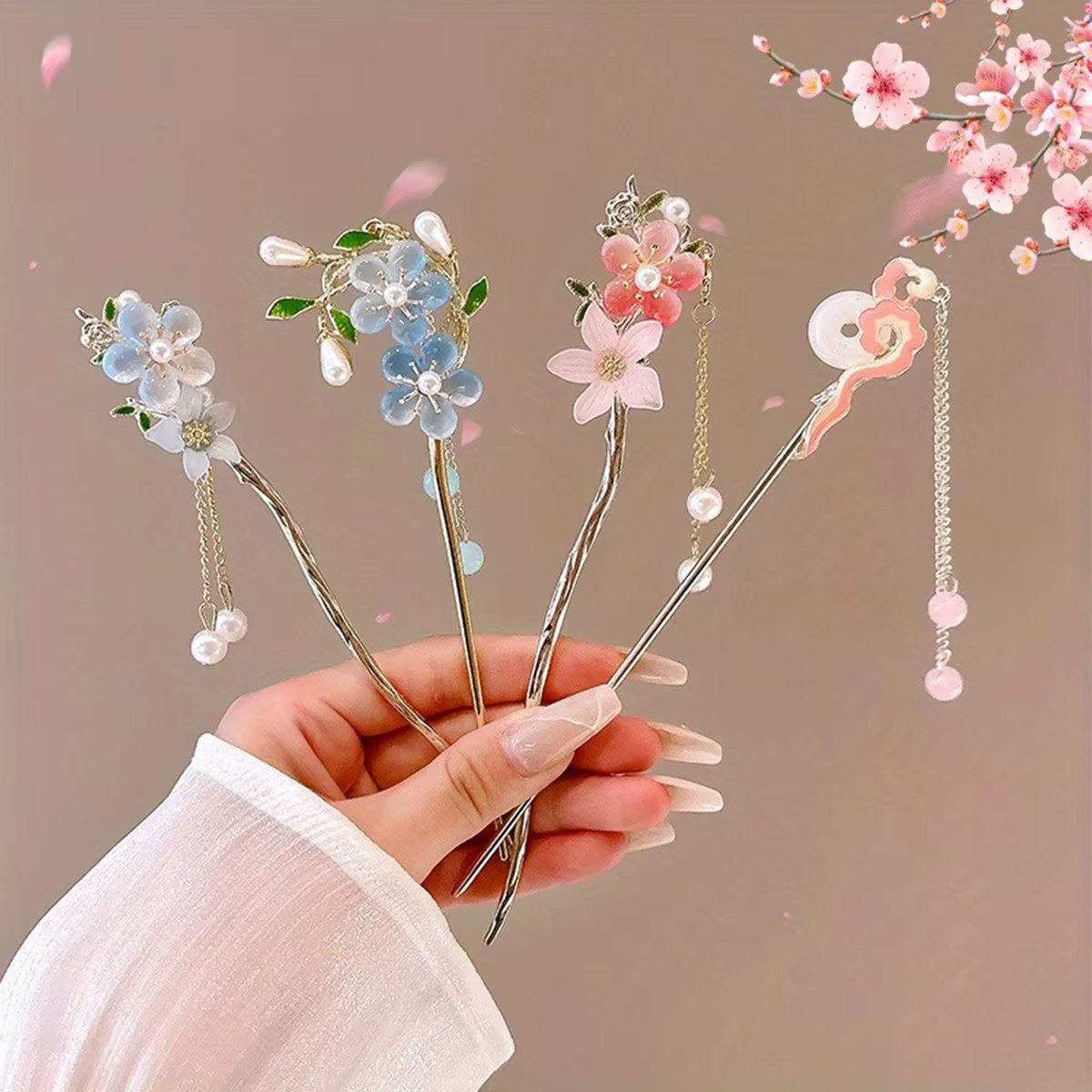 1 pièce Accessoire de cheveux romantique de style chinois, Bijou en alliage, Épingle à cheveux pour femme, Idéal pour le quotidien, Cadeau, Épingle à cheveux tendance pour filles