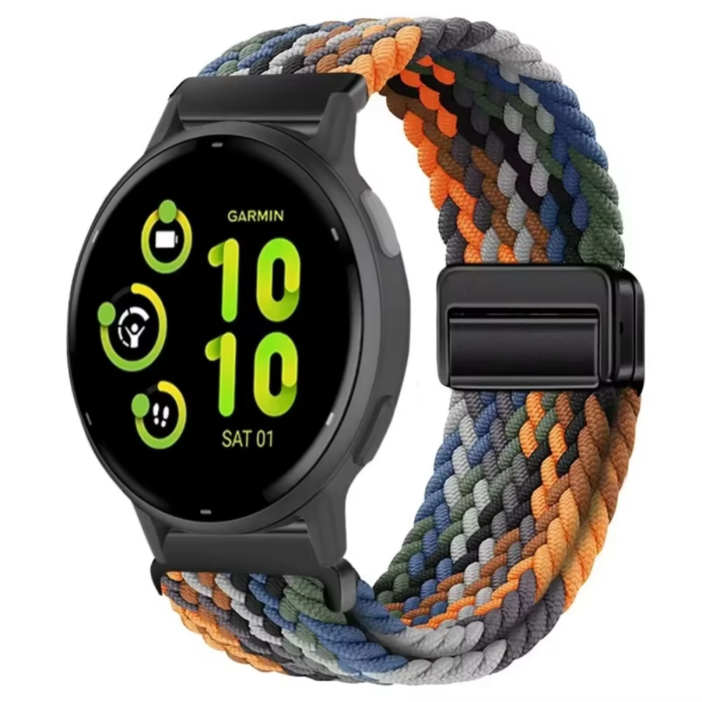 Bracelet en nylon tressé respirant de 22 mm et 20 mm pour Garmin Forerunner 970 965 265 255 955 55 165 170 70 et Garmin Active 5 6