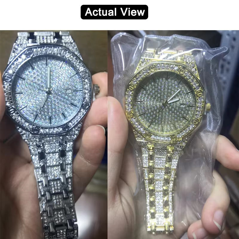 Montre glacée pour hommes