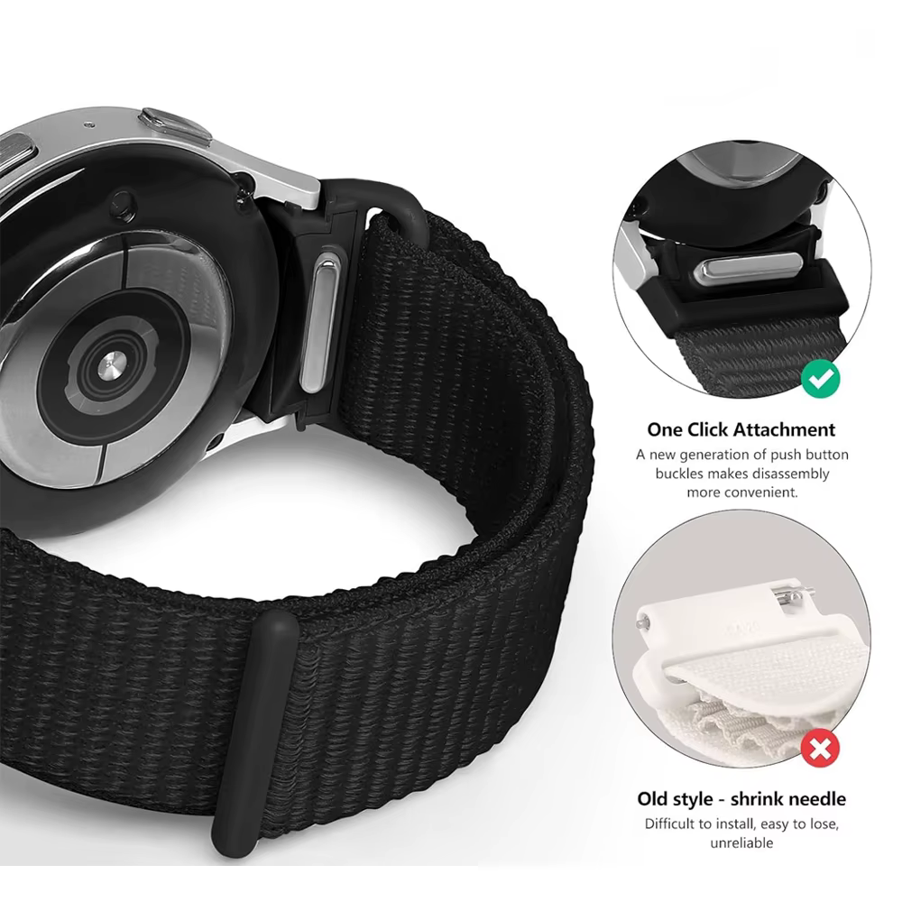 Bracelet pour Samsung Galaxy Watch 7/6/4/classique/5 pro 44mm 40mm poignet sans espaces en Nylon sport boucle correa