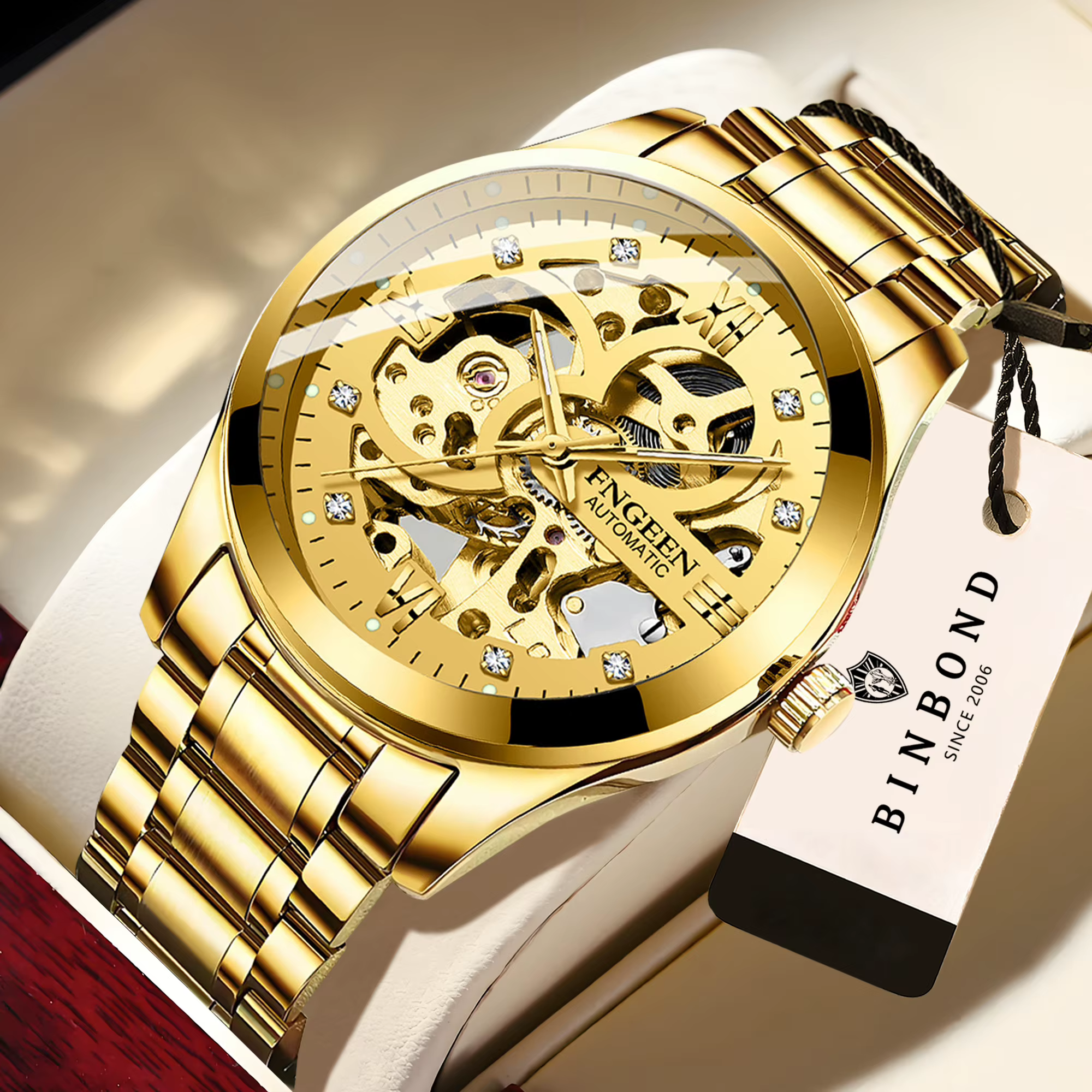 Montres mécaniques authentiques BINBOND pour hommes