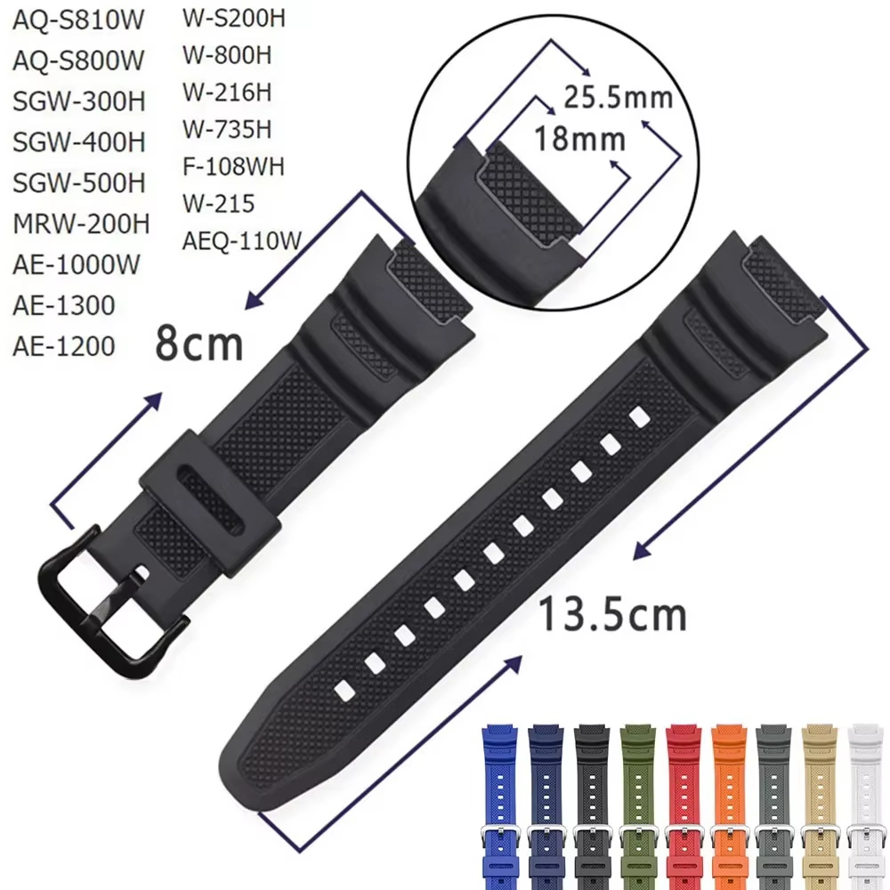 Bracelet pour Casio g-shock AQ-S810W AE-1000W SGW-400H/300H/500H W-735H W-216H MRW-200H