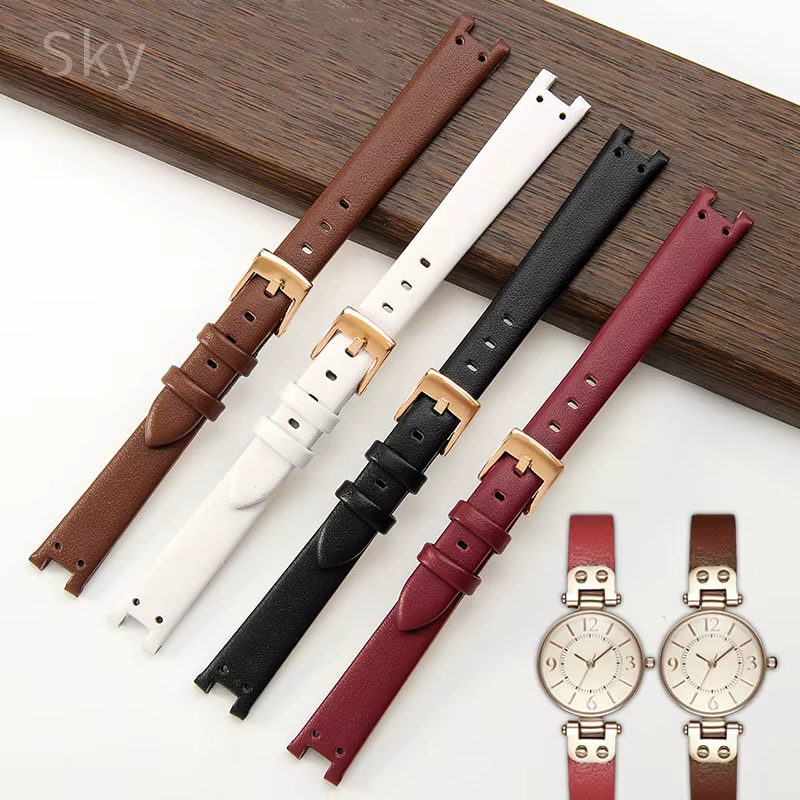 Bracelet de montre en cuir véritable pour femmes