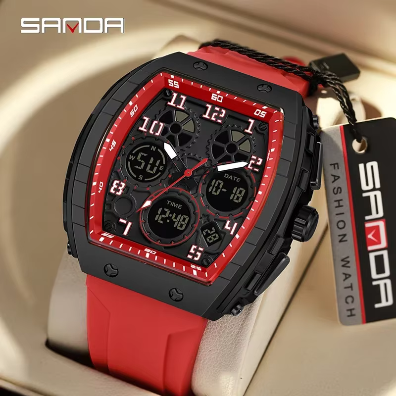 SANDA 6157 Nouvelle montre électronique pour homme tendance