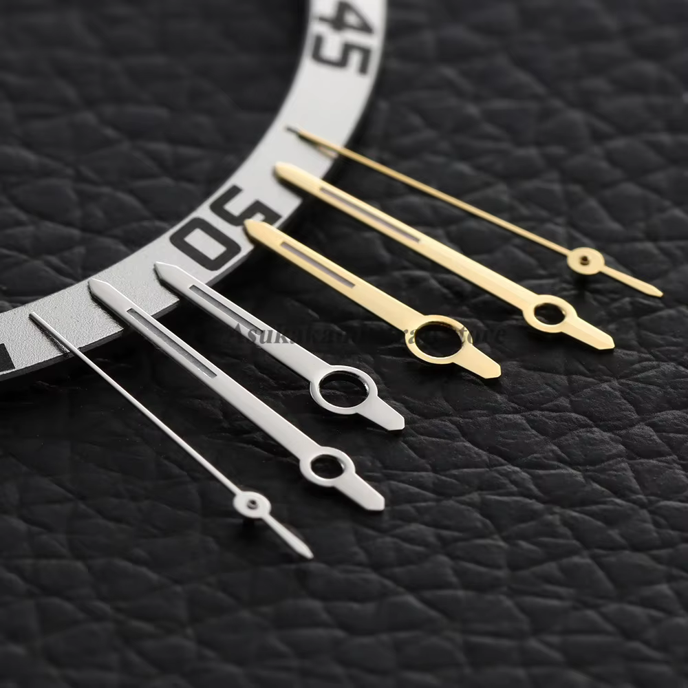 Aiguilles de montre vertes lumineuses argentées et dorées pour mouvement Citizen 8200