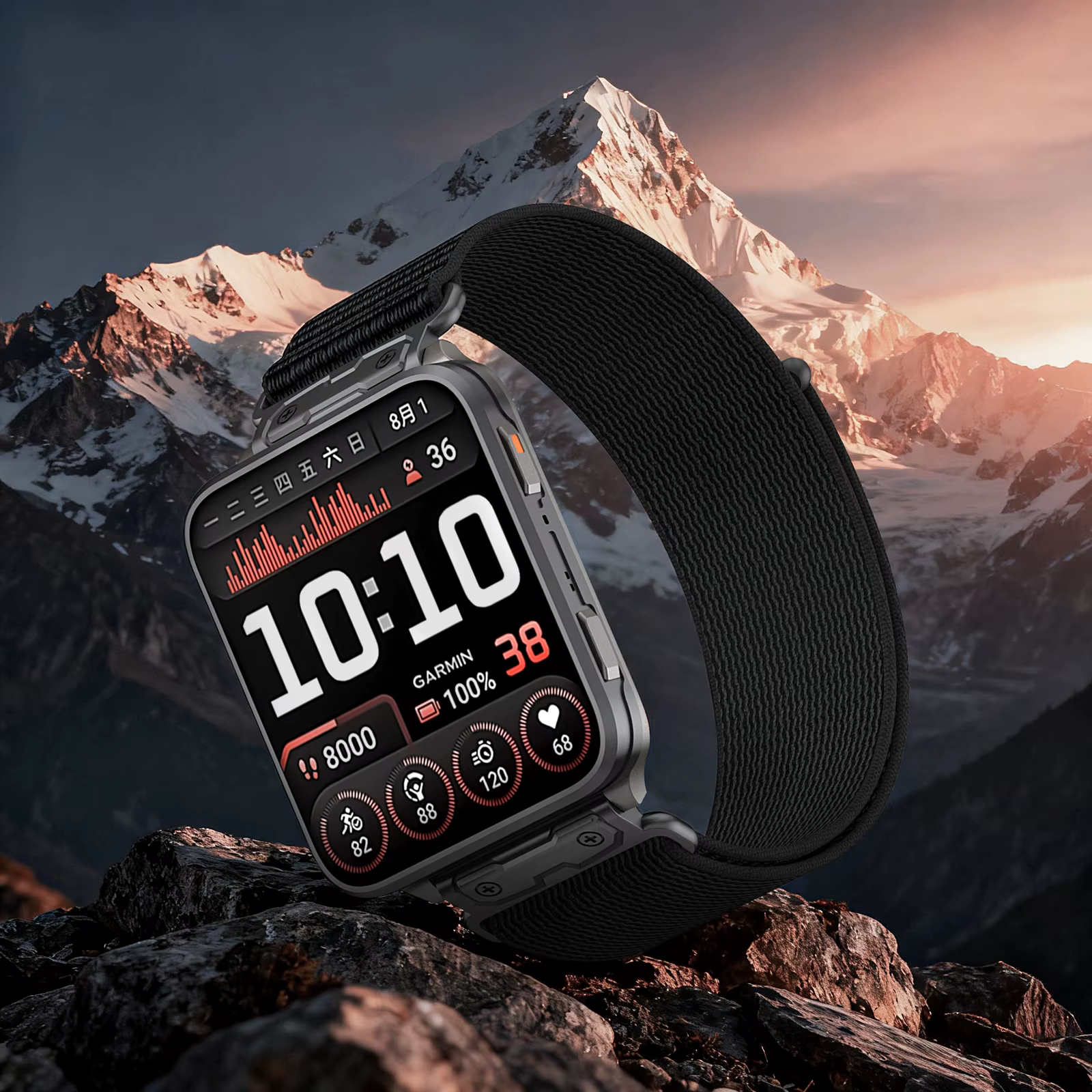 Bracelet tressé en Nylon pour Garmin Venu X1, bracelet de sport de plein air réglable, connecteur métallique pour bracelet de montre Garmin Venu X1 24mm