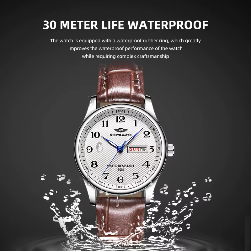 WLISTH montre d'affaires pour hommes rétro calendrier