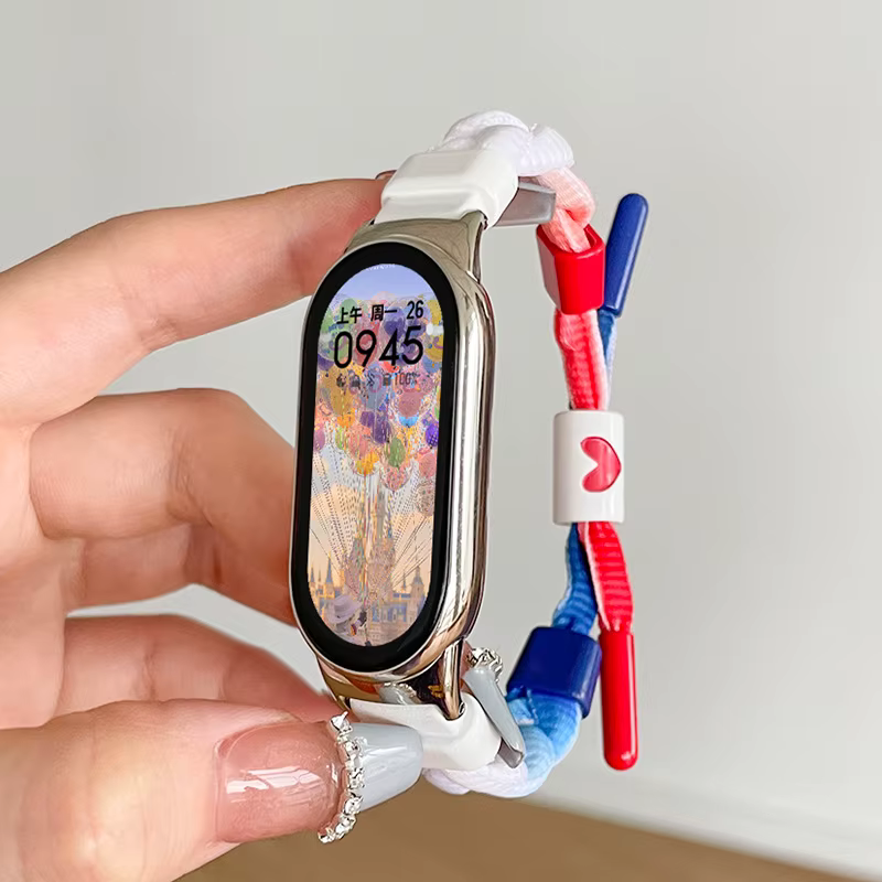 Femmes fille pour Xiaomi bande 10 sangle 8 Bracelet tissé à la main en nylon Mi9 mi8 mi10
