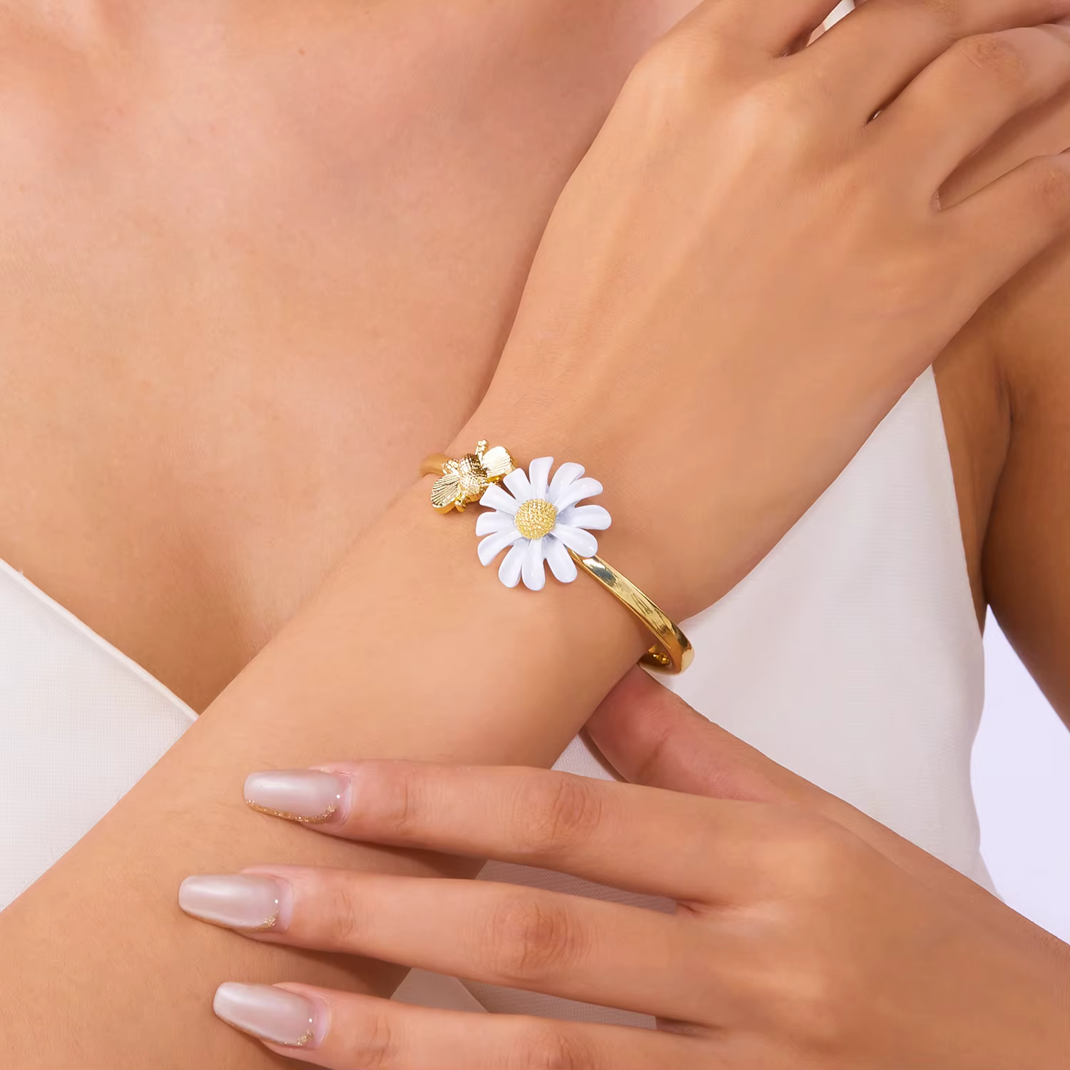 Bracelets exquis White Destroy AndrOpen pour femmes, bracelets de manchette, mode, équation de tournesol, esthétique, bijoux navire Chia, cadeaux