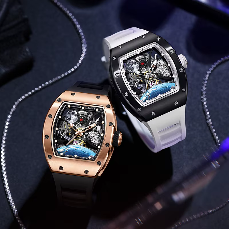 Montres pour hommes montre-bracelet mécanique automatique de luxe AR montre en verre saphir horloge étanche