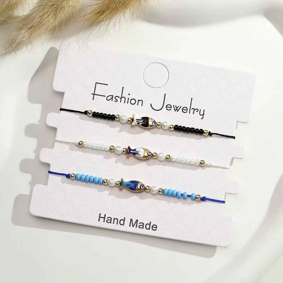 Nouvelle Collection : Ensemble de 3 Bracelets Empilables en Perles Légères et Confortables – Accessoires Décontractés pour la Plage et les Vacances, Idéal pour Femmes et Filles