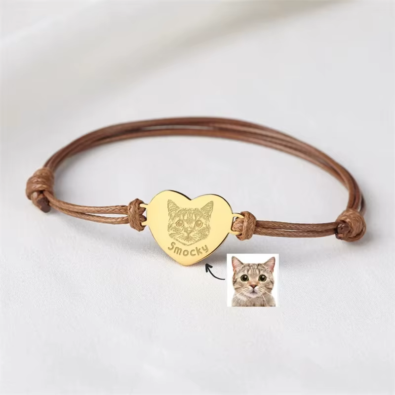 Bracelet personnalisé avec Portrait d'animal de compagnie pour femmes