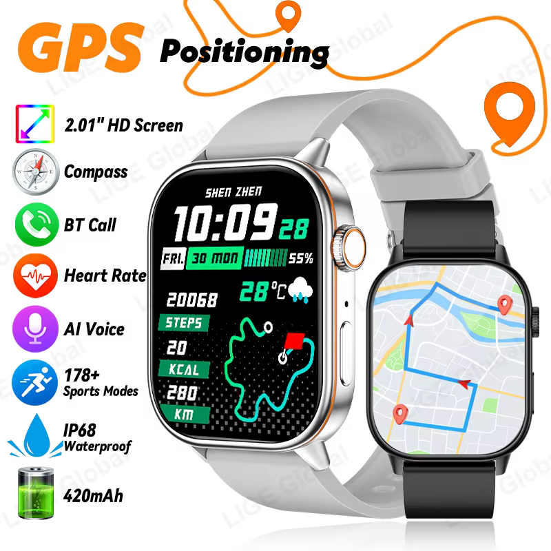 Montre connectée GPS LIGE avec écran HD 2