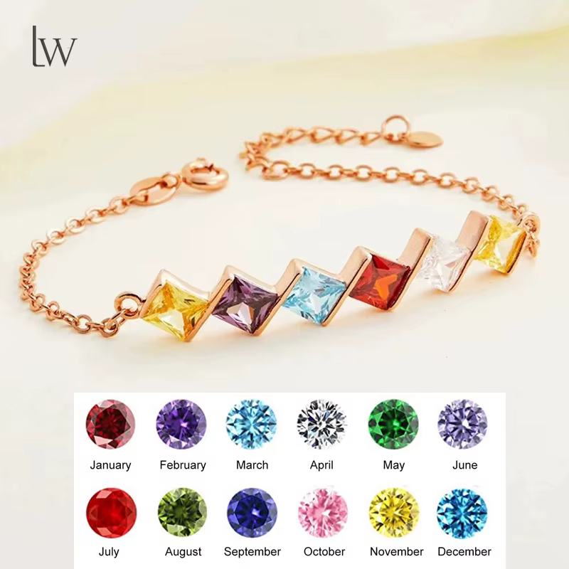 Bracelet personnalisé en pierre de naissance pour femmes, Unique, personnalisé, bijoux personnalisables, cadeau pour maman, femme, petite amie