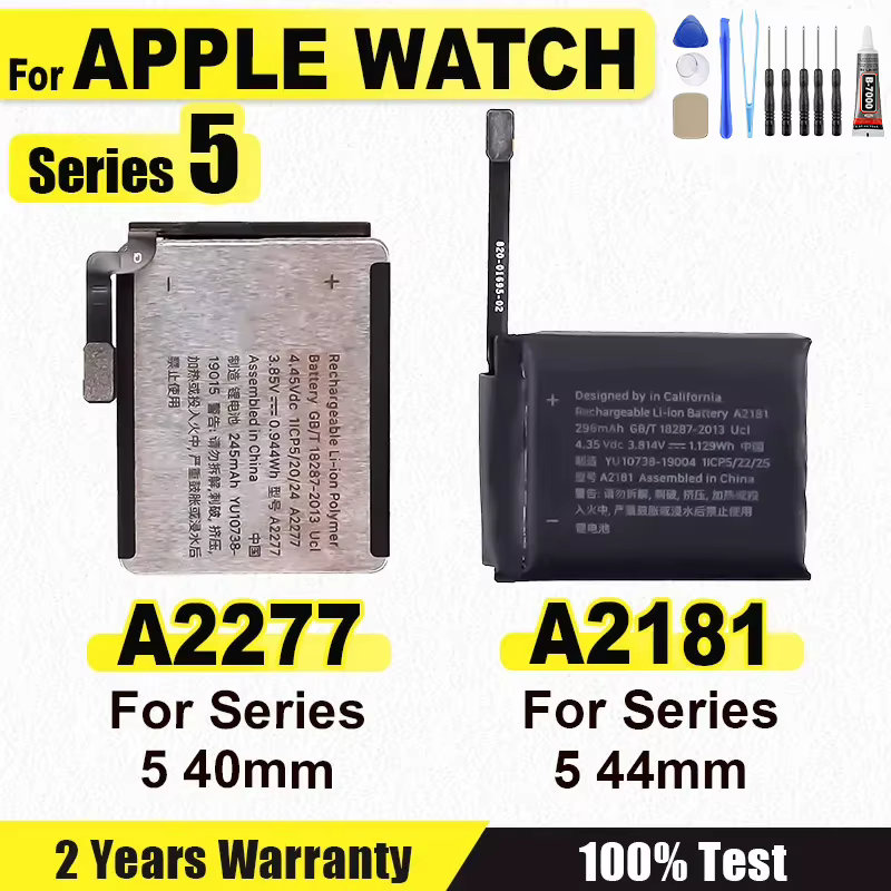 Batterie A2277 A2181 pour Apple Watch série 5 Series5 iWatch5 40mm 44mm