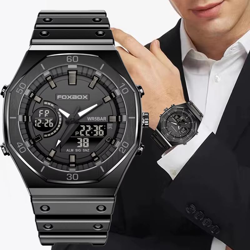 Montre-bracelet à quartz chronographe étanche pour homme