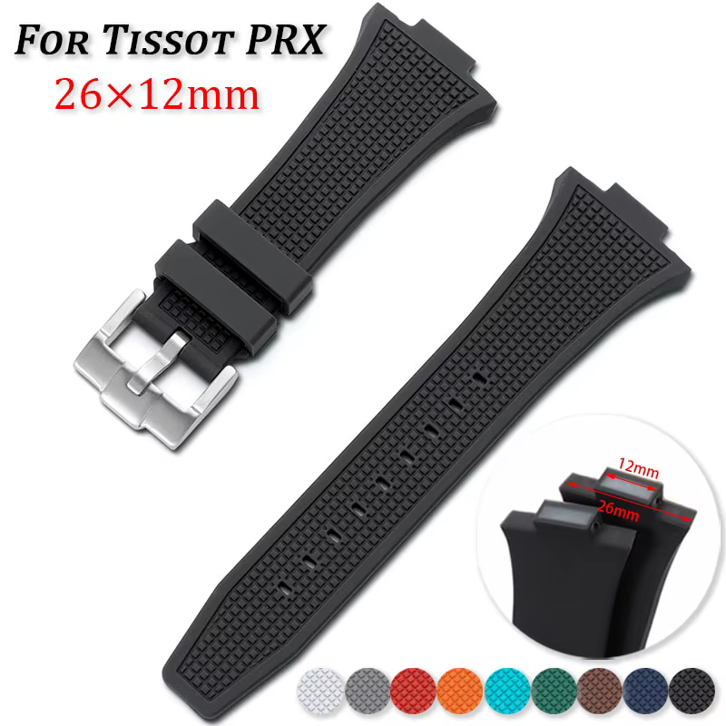 Bracelet de montre en caoutchouc pour Tissot PRX Super Player T137.407/410