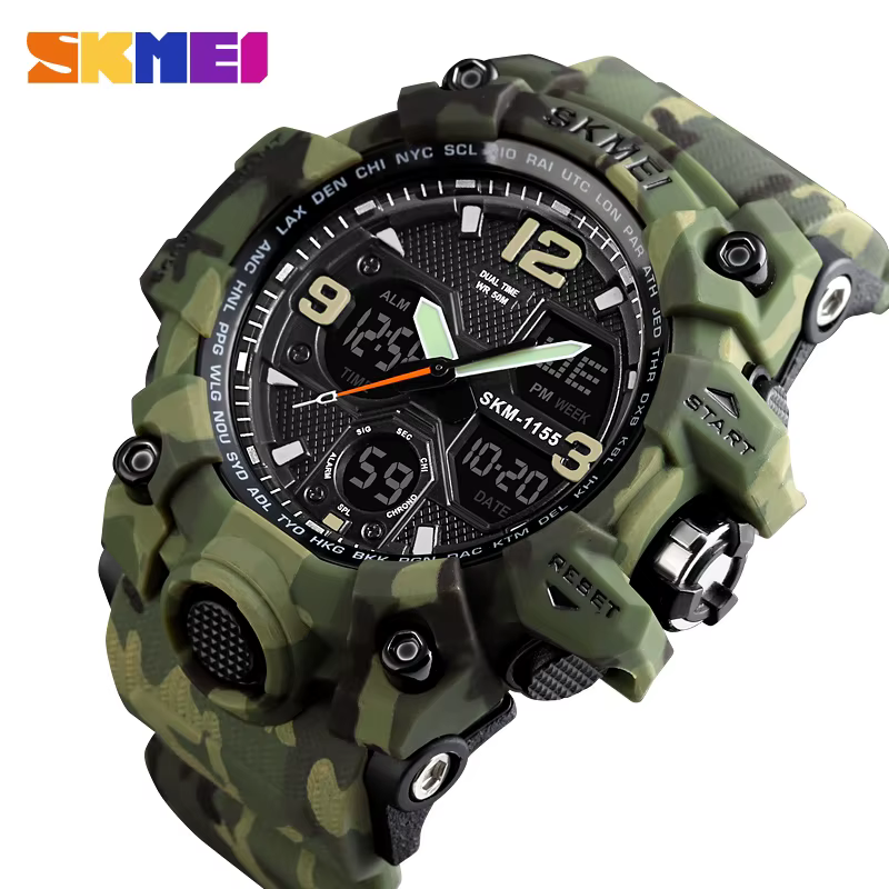 SKMEI 1155B Sport hommes montres numériques militaires montre