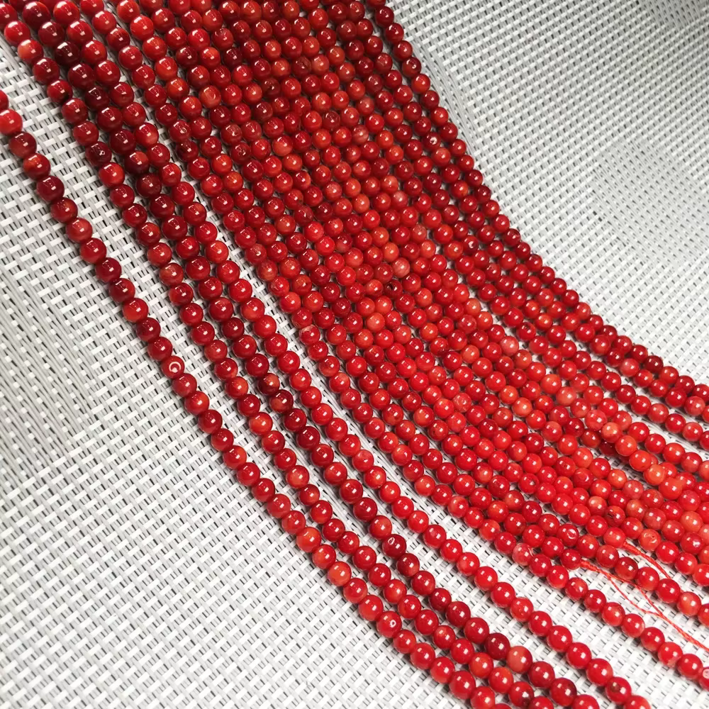 Perles Rondes Rouges pour Travaux Manuels, Accessoires de Bijouterie, Bracelets, Colliers, Boucles d'Oreilles, DIY