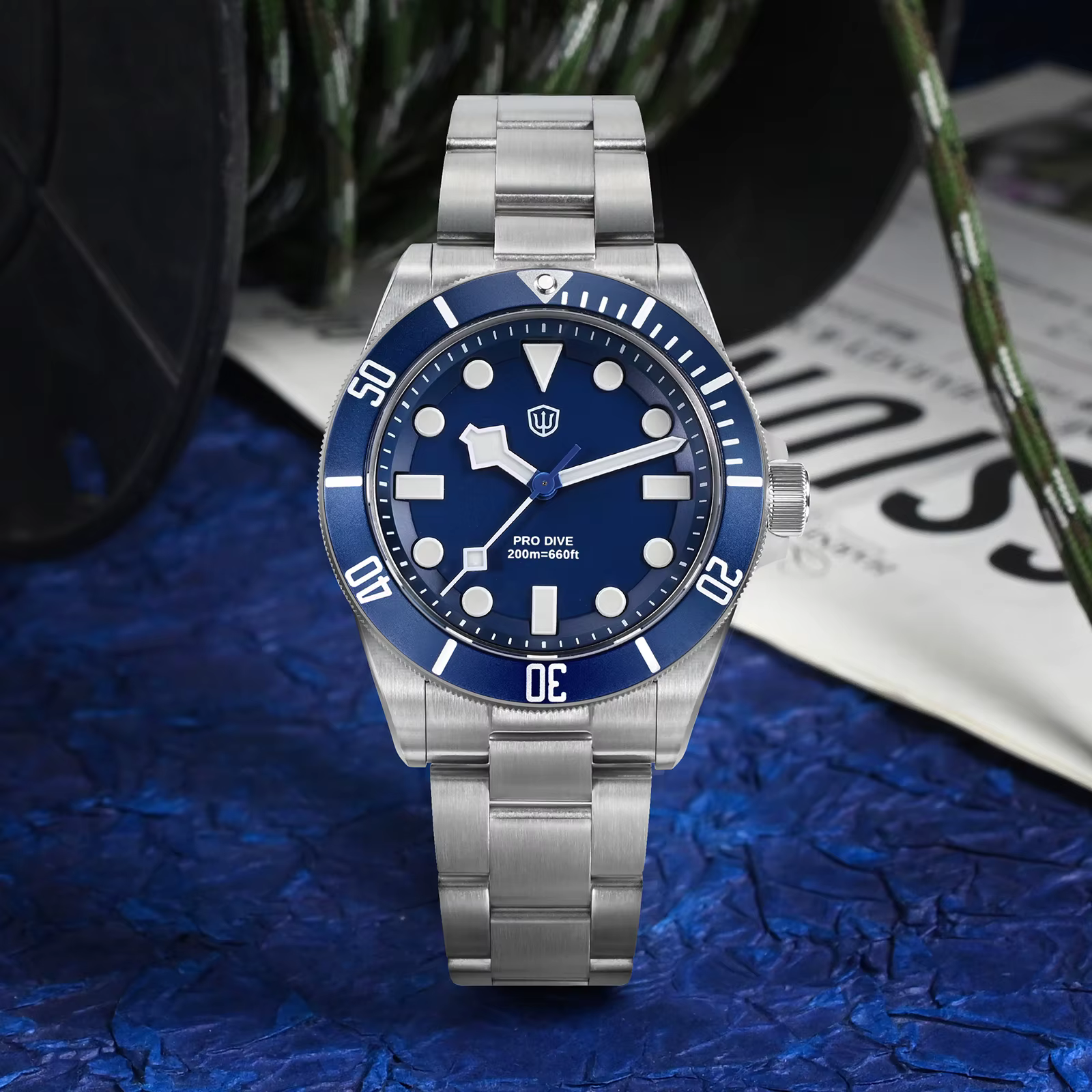 Watchdives WD1969 Pro montre VH31 balayage secondes en acier inoxydable mouvement à Quartz montres saphir 200m montre-bracelet étanche