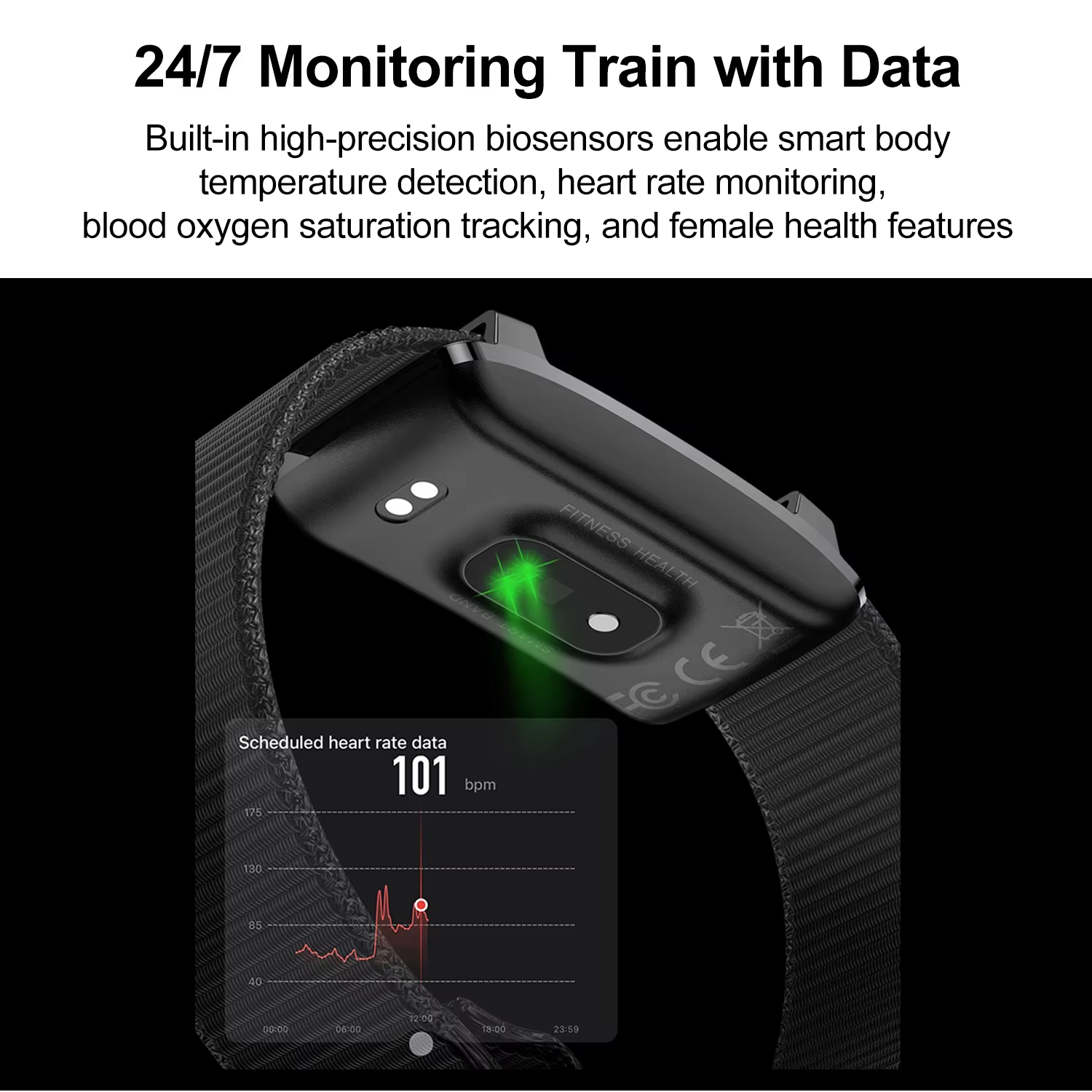 Bracelet intelligent, moniteur de fréquence cardiaque