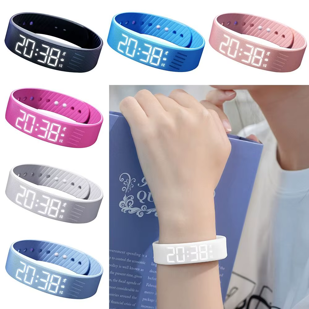 Réveil numérique LED, Bracelet d'alarme réglable