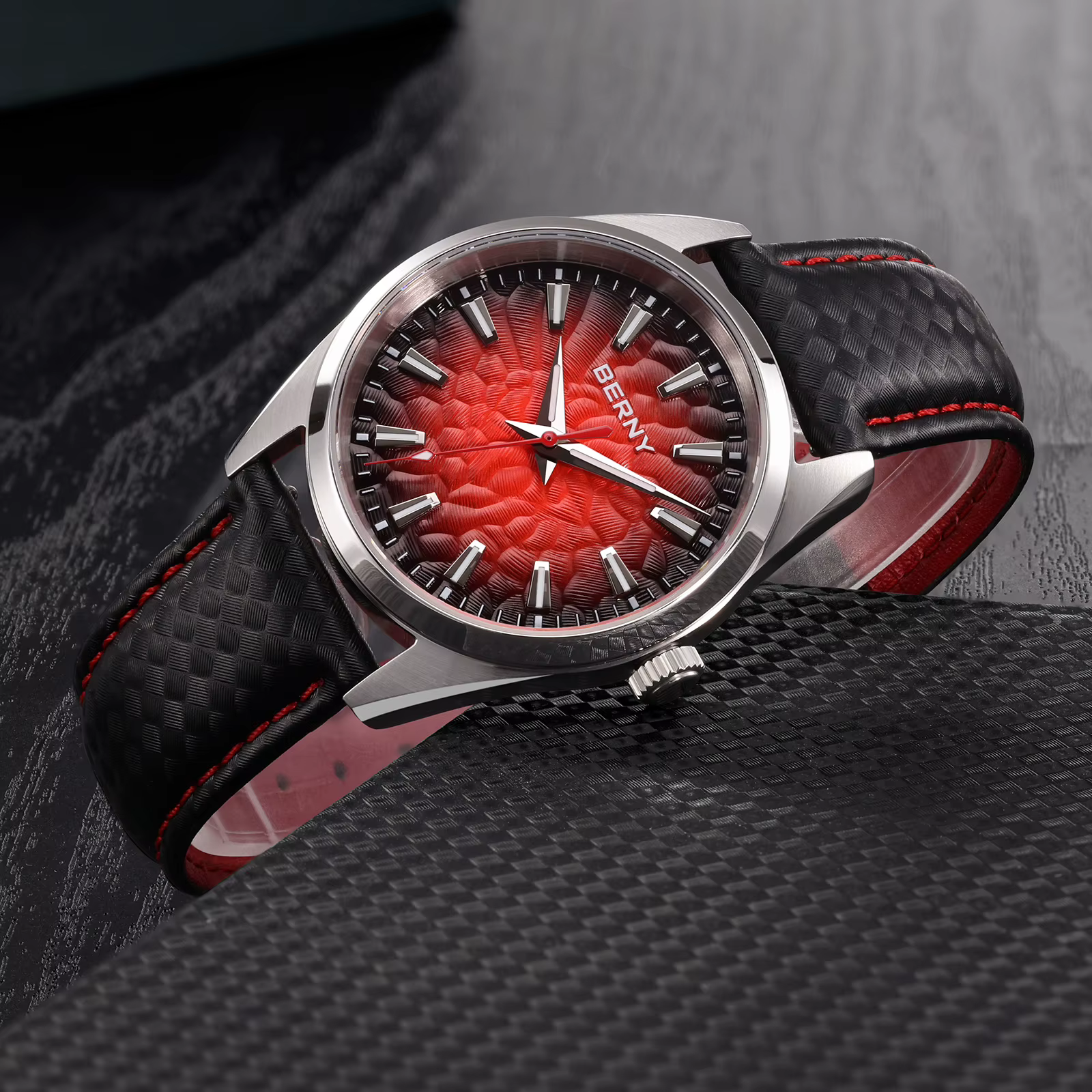 BERNY montres pour hommes 10ATM saphir lumineux mode Quart montre
