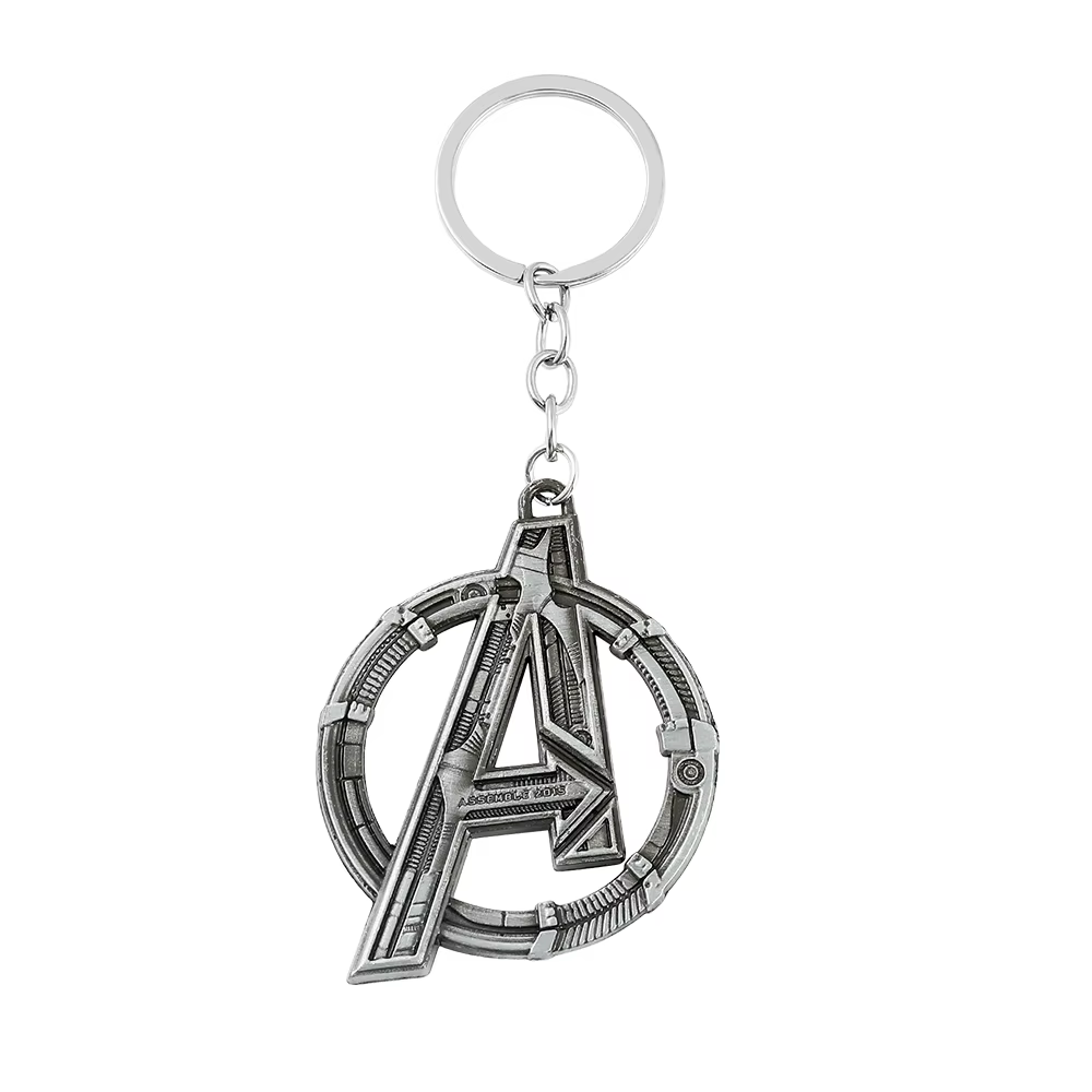 Porte-clés avec logo Avengers Tower Letter A, accessoires de Cosplay pour hommes et femmes, accessoires de sac à dos, cadeaux