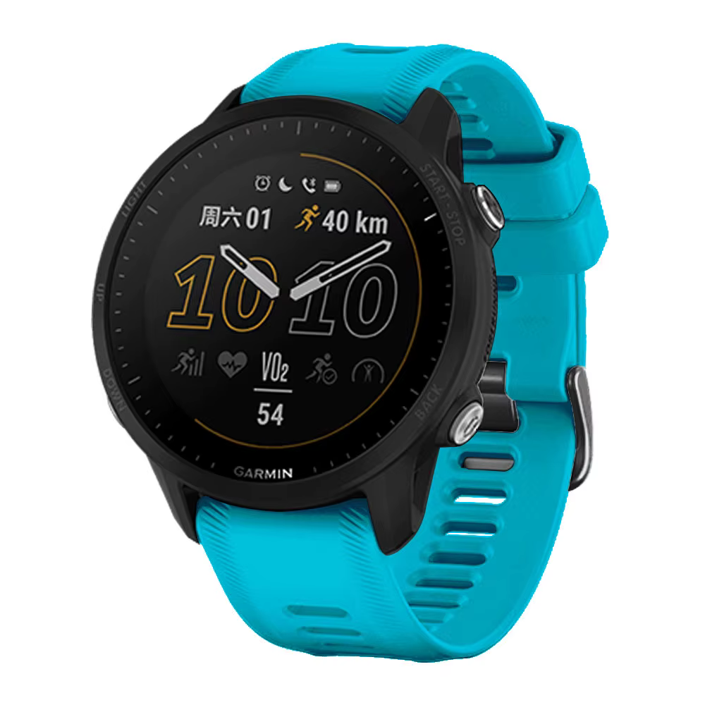 Bracelets de montre officiels pour Garmin Forerunner 955 22mm Bracelet en Silicone