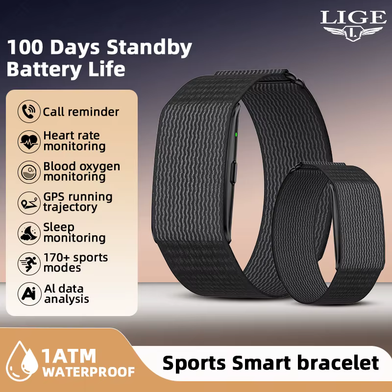 LIGE sans écran bracelets intelligents avec fréquence cardiaque sommeil AI moniteur de santé rapport Bracelet intelligent montres de Notification d'appel entrant