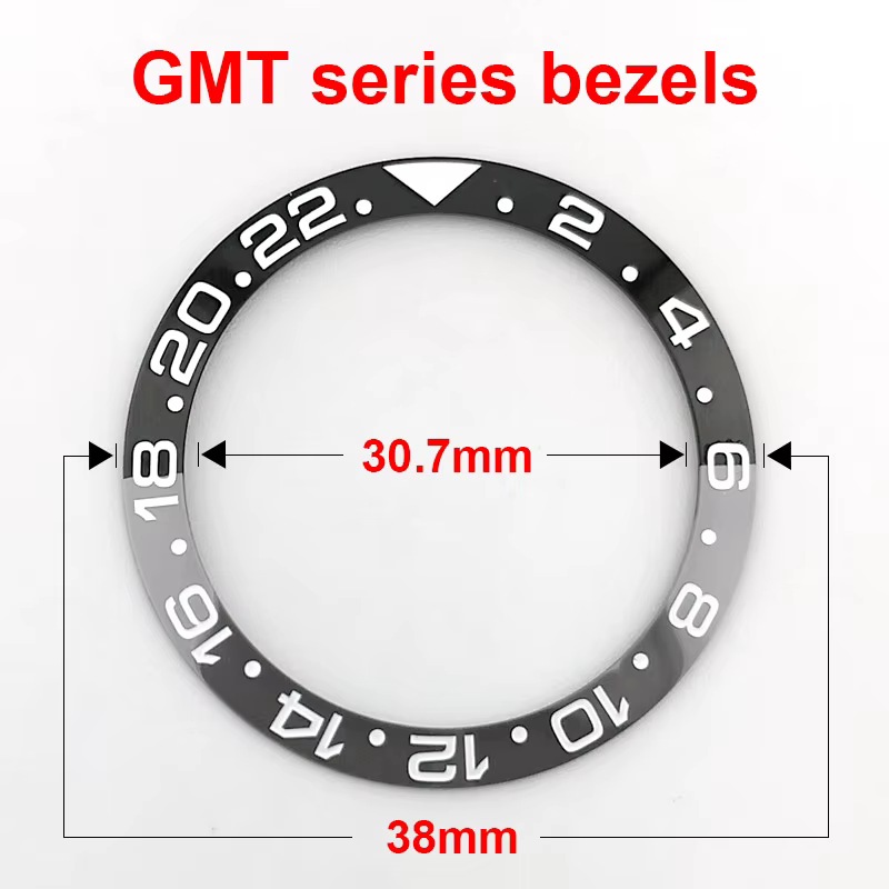 Lunette GMT 38-30, 7 mm en céramique/aluminium inclinable luminescente 24/12
