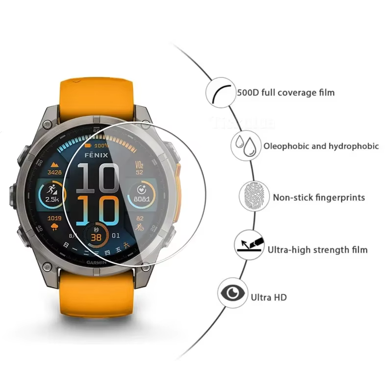 Verre trempé de qualité supérieure 9H pour Garmin Fenix 8