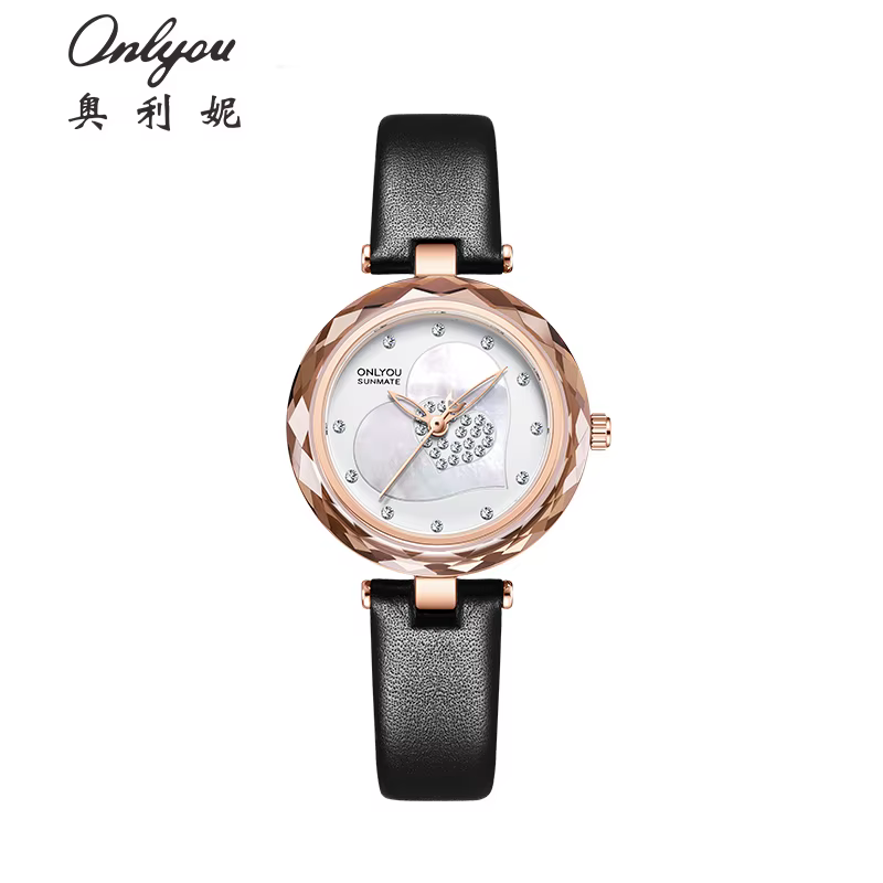 ONLYOU Nouvelle montre de luxe pour femme avec un bracelet en cuir véritable