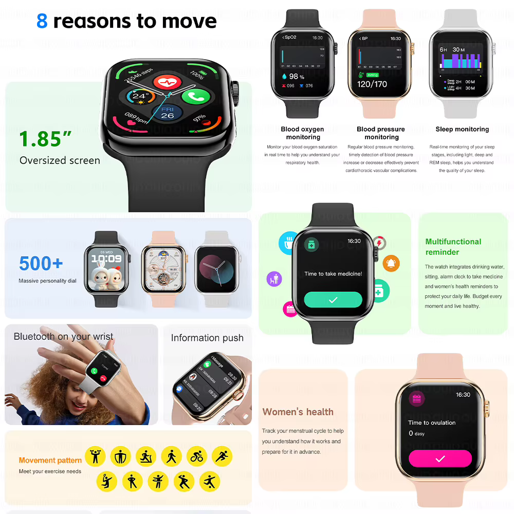 Pour Apple Watch 10 montre intelligente GPS NFC plus de personnalité cadran femmes surveillance de la santé Mode sport musique Bluetooth appel Smartwatch